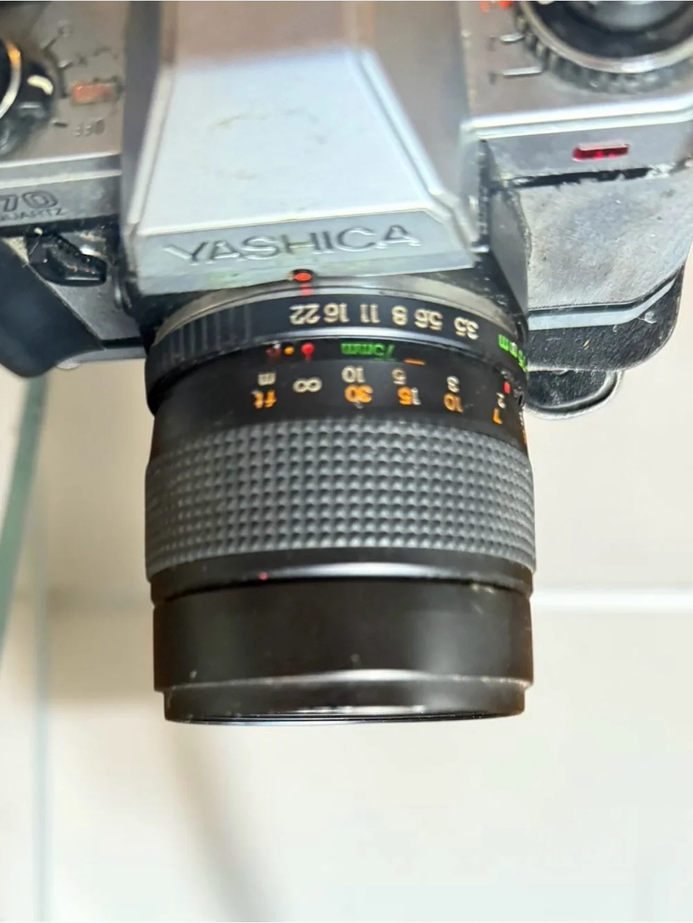 Yashica Vintage 35mm SLR Camera in Silver and Black